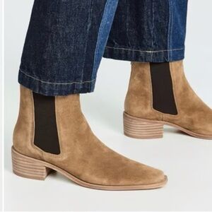 NEW $438 Tory Burch Chelsea Suede Pull on Ankle Heel Bootie women size 5